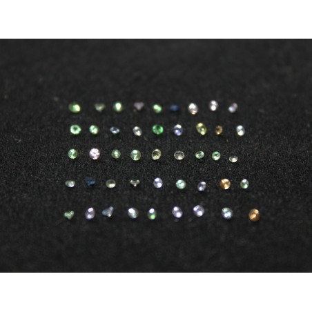 Lot de 10 Saphirs Multicolors ronds 1.2mm/1.4mm