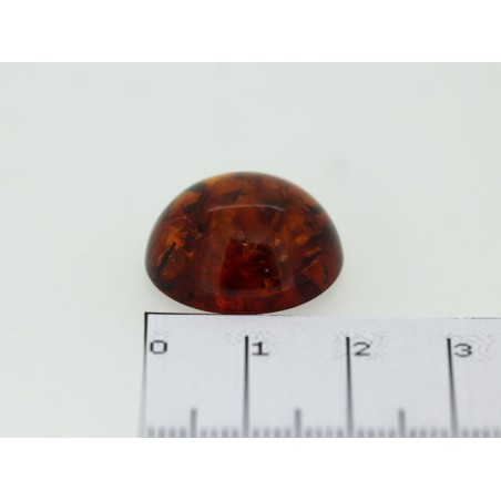 Ambre cabochon rond 20mm 10.28cts