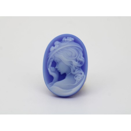 Camée agate bleu 25x18.14mm